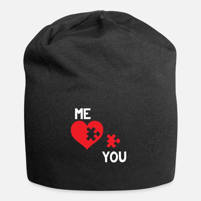 Puzzle - Puzzle - Puzzles - Coeur - Bonnet en jersey - noir