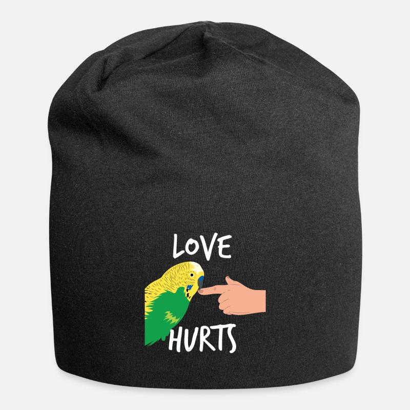 Budgie T-Shirt Parrot Funny Gift - Jersey Beanie - black