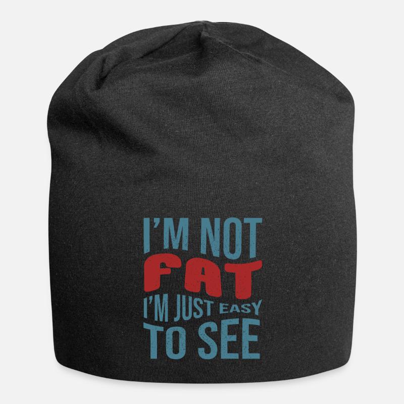 Ich bin nicht fett ich bin einfach zu sehen - Jersey-Beanie - Schwarz