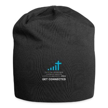 Jesus Tshirt Get Connected Geschenk Christen Kreuz - Jersey-Beanie - Schwarz - Vorne