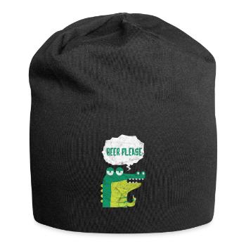 Crocodile zoo saying gift party beer cartoon - Jersey Beanie - black - Front