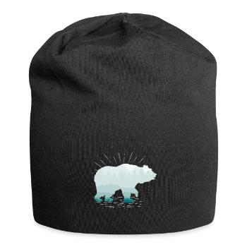 Ours forêt brun ours zoo zoo prédateur cadeau - Bonnet en jersey - noir - Devant