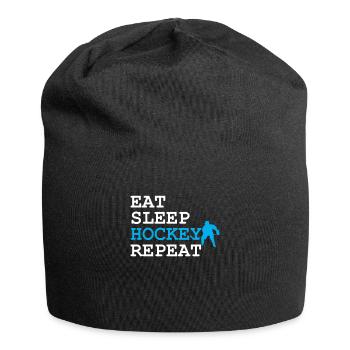 Eat Sleep Hockey wiederholen - Jersey-Beanie - Schwarz - Vorne