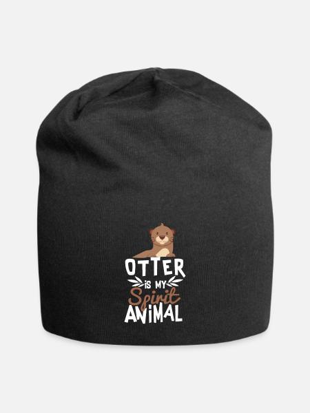 Loutre est mon animal T-shirt mignon d'animal - Bonnet en jersey - noir
