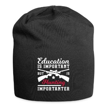 La chasse est importanter - Bonnet en jersey - noir - Devant