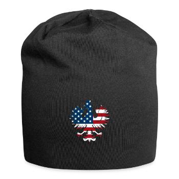 Polnischer Adler USA Flagge T-Shirt Geschenk - Jersey-Beanie - Schwarz - Vorne