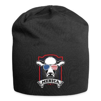 Amerikanische Patriot-Kuh - Jersey-Beanie - Schwarz - Vorne