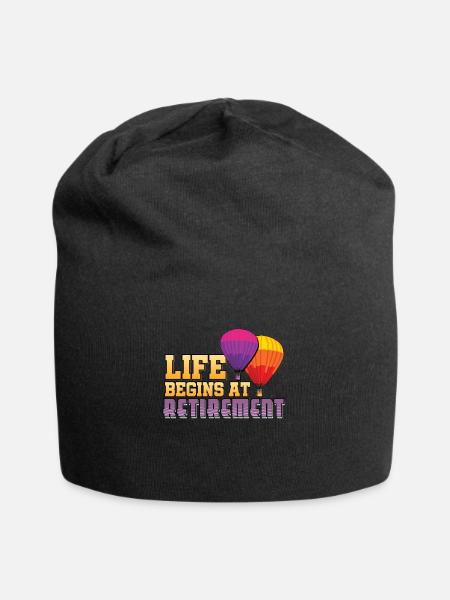 Life Begins At Retirement - Jersey Beanie - black