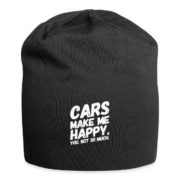 Cars make happy I cars make me happy - Jersey Beanie - black - Front