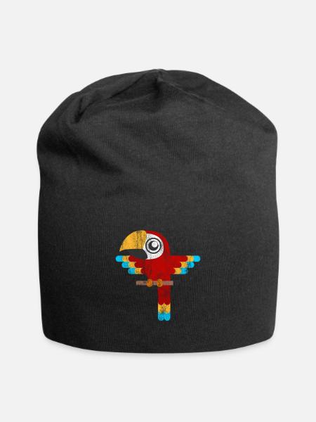 Papagei Shirt Geschenk Tropischer Vogel T-Shirt - Jersey-Beanie - Schwarz
