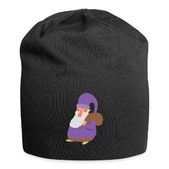 Gnome Gift Sack Dwarf Goblin Fairy Tale Fantasy - Jersey Beanie - black - Front