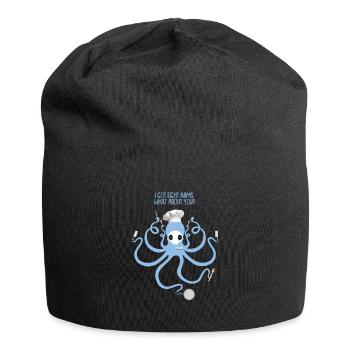 Octopus Gift Saying Chef Chef Pan Fork - Jersey Beanie - black - Front