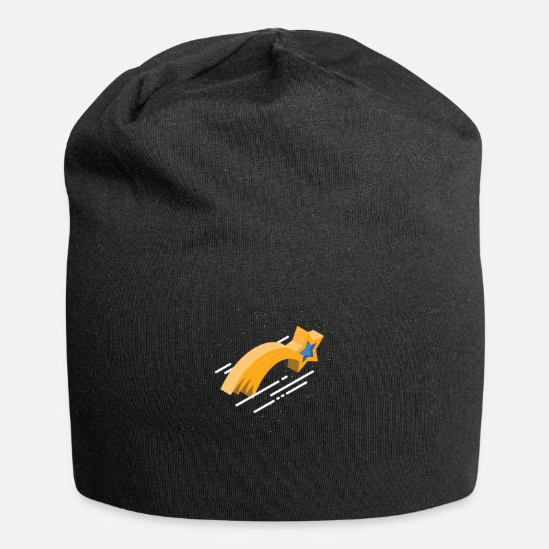 Komet Sternschnuppe Betlehem Himmel Stern Wunsch - Jersey-Beanie - Schwarz