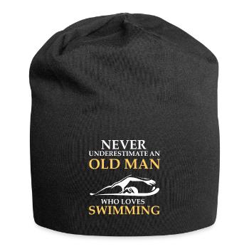 Never underestimate an old man. - Gift - Jersey Beanie - black - Front