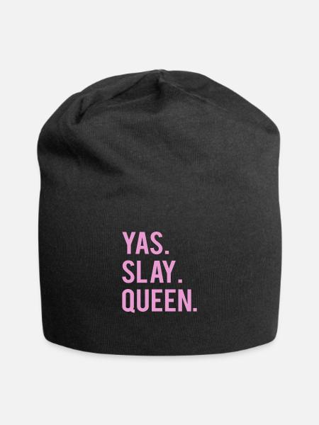 Cute Yas. Slay, Queen. Tshirt - Jersey Beanie - black