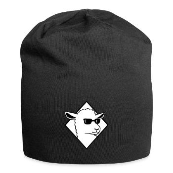 Cool mouton avec des lunettes de soleil laine de fauchage - Bonnet en jersey - noir - Devant