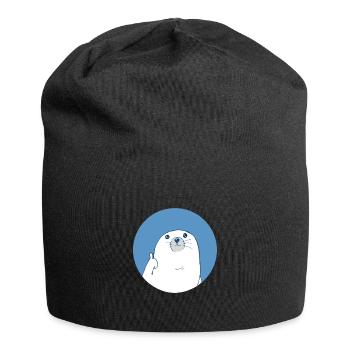Seerobbe Daumen Hoch Meerestier Seelöwe Lustig - Jersey-Beanie - Schwarz - Vorne