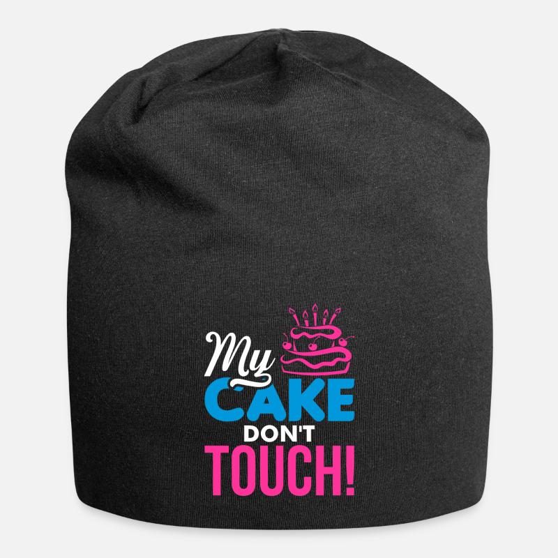 Geburtstagskuchen - Jersey-Beanie - Schwarz