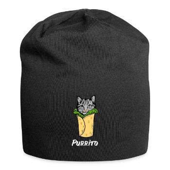 Amant de chat d'amoureux de chat de chat de Burrito Meow - Bonnet en jersey - noir - Devant