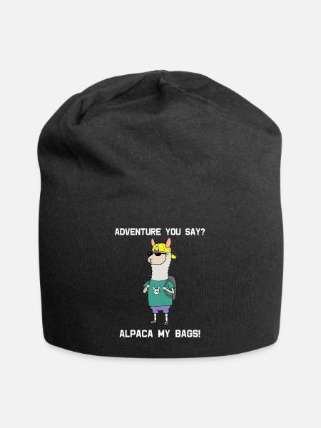Alpaca Travel Cool Backpack Alpaca My Bags Gift - Jersey Beanie - black