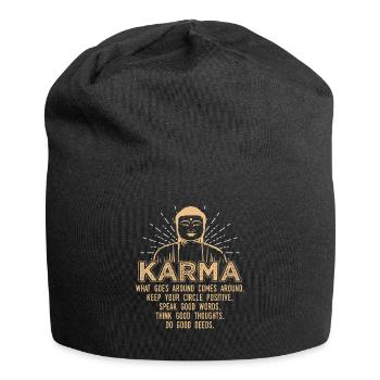 KARMA Buddha Quote - Jersey Beanie - black - Front