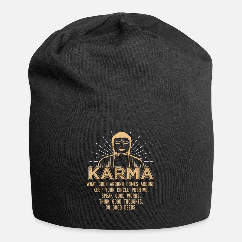 KARMA Bouddha Citation - Bonnet en jersey - noir