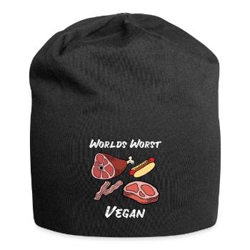 Anti Vegan Carnivore Meat Filet Gift - Jersey Beanie - black - Front
