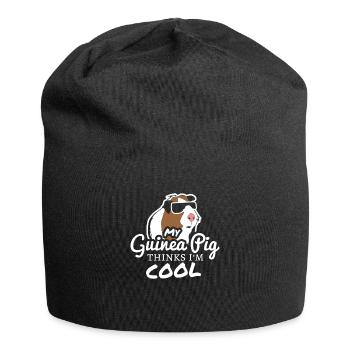 Mon cochon de Guinée pense que je suis cool cadeau de tee-shirt animaux - Bonnet en jersey - noir - Devant