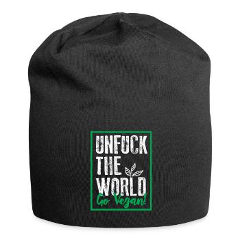 unfuck the world go vegan - Jersey-Beanie - Schwarz - Vorne