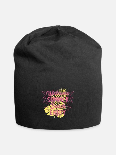Welcome Summer Beach - Jersey Beanie - black