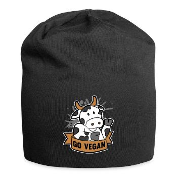 Go Vegan - Jersey-Beanie - Schwarz - Vorne
