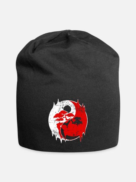 Japon méditation de relaxation Bonsai Yin Yang - Bonnet en jersey - noir