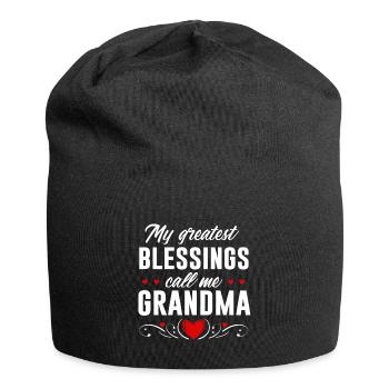 My greatest blessing call me grandma - Jersey-Beanie - Schwarz - Vorne