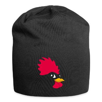 Poulet visage poules chemise poule cadeau drôle - Bonnet en jersey - noir - Devant