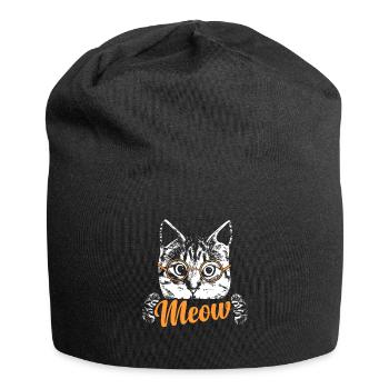 Cat Kitty Pet Cat Hangover Cat Gift - Jersey Beanie - black - Front