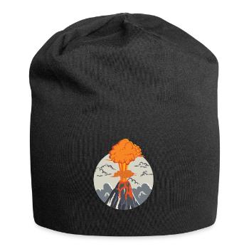Volcan en éruption - Bonnet en jersey - noir - Devant