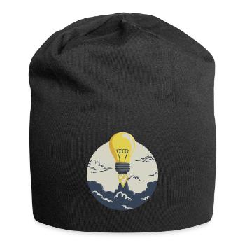 Light bulb rocket, for entrepreneurs and startups - Jersey Beanie - black - Front