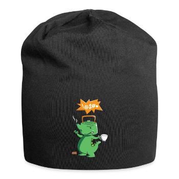 Tee-Rex - Tee trinken - Dinosaurier - Jersey-Beanie - Schwarz - Vorne