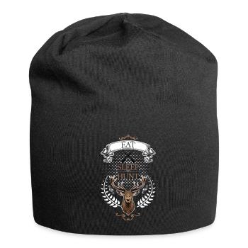 Mange, dors, chasse! - Bonnet en jersey - noir - Devant