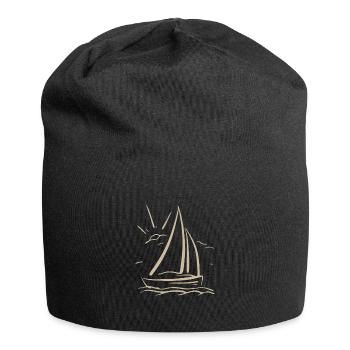 Ocean Segel Segeln Meer See Segelboot Boot Shirt - Jersey-Beanie - Schwarz - Vorne