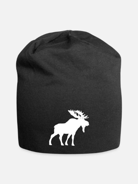 Elch - Jersey-Beanie - Schwarz