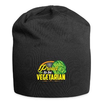Proud to be Vegetarian - Jersey-Beanie - Schwarz - Vorne