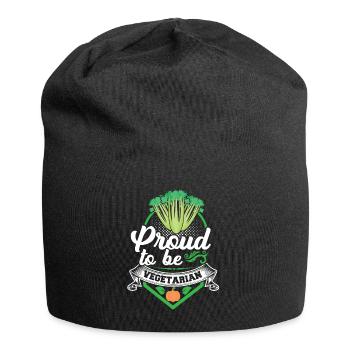 Proud to be vegetarian - Jersey Beanie - black - Front