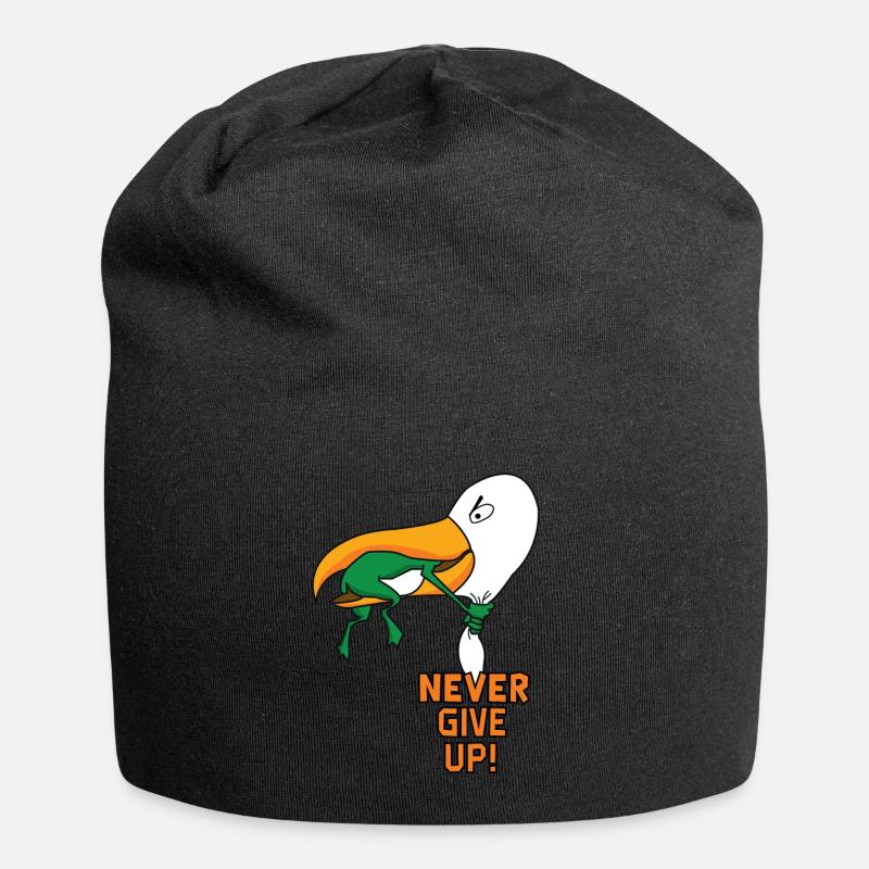 Ne jamais abandonner - Bonnet en jersey - noir