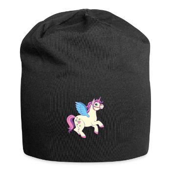 Licorne pour les filles - Bonnet en jersey - noir - Devant