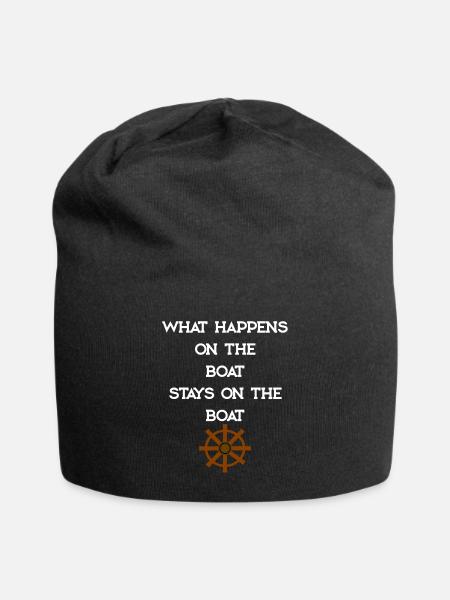 WHAT HAPPENS ON THE BOAT - Jersey-Beanie - Schwarz