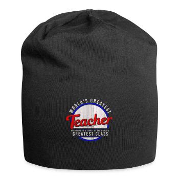 Idée de cadeau du meilleur professeur des mondes - Bonnet en jersey - noir - Devant