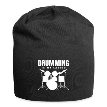 Geschenk Schlagzeuger Drummer Schlagzeugspieler - Jersey-Beanie - Schwarz - Vorne