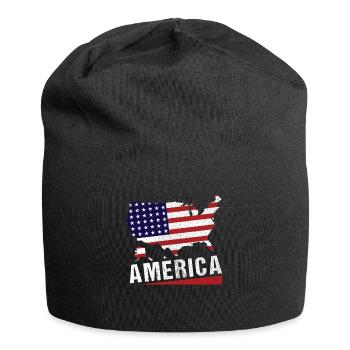 4th of July America Map Stars And Stripes - Jersey-Beanie - Schwarz - Vorne
