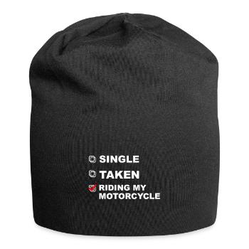 Single, forgive, ride a motorcycle! - Gift - Jersey Beanie - black - Front